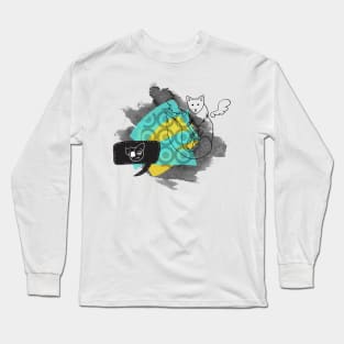 weasel abstract collage Long Sleeve T-Shirt